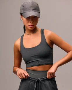 Active Cropped Bra - Dusty Olive