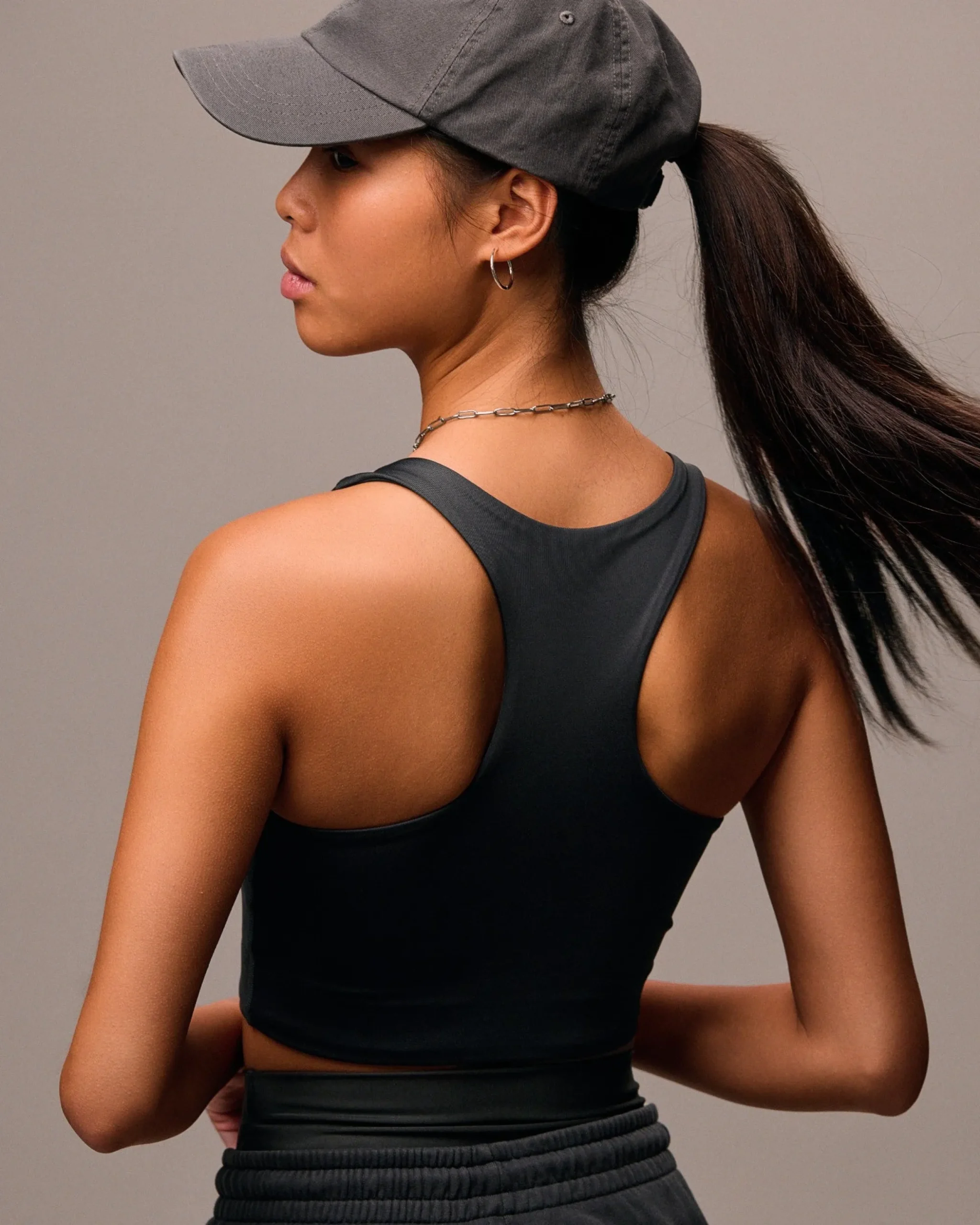 Active Cropped Bra - Lava Grey