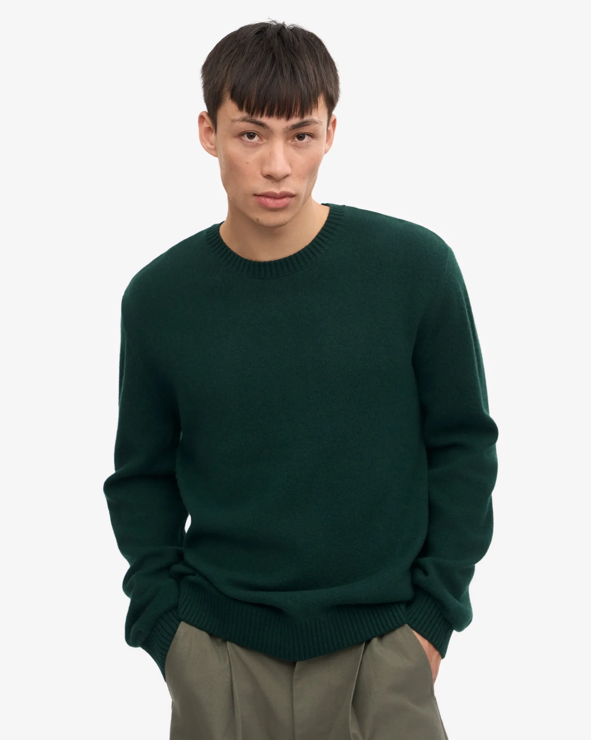 Classic Merino Wool Crew - Emerald Green
