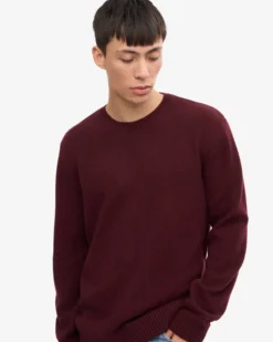 Classic Merino Wool Crew - Oxblood Red