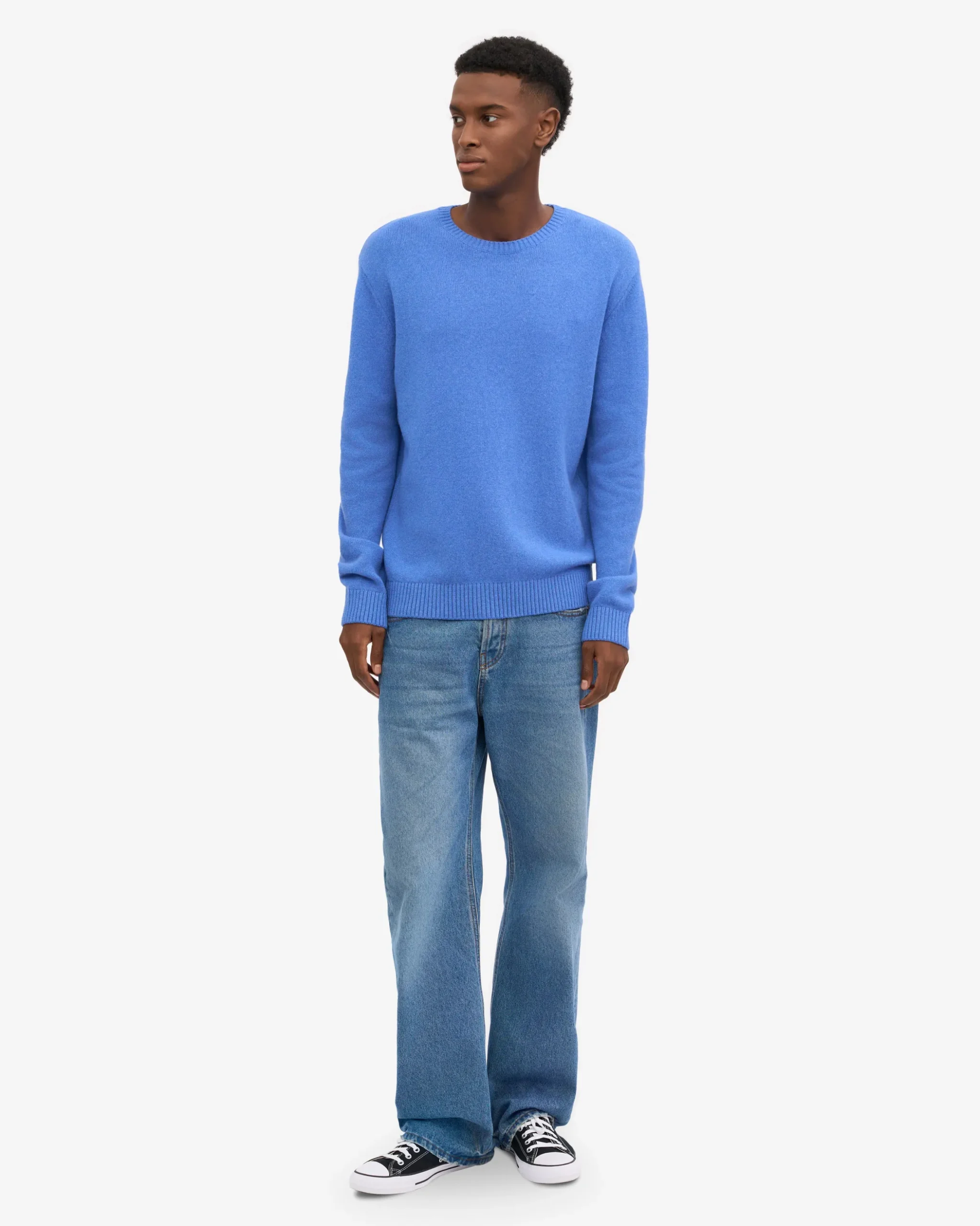 Classic Merino Wool Crew - Pacific Blue