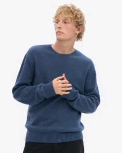 Classic Merino Wool Crew - Petrol Blue