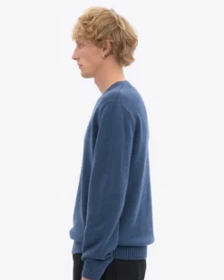 Classic Merino Wool Crew - Petrol Blue