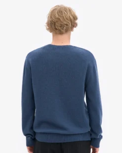 Classic Merino Wool Crew - Petrol Blue
