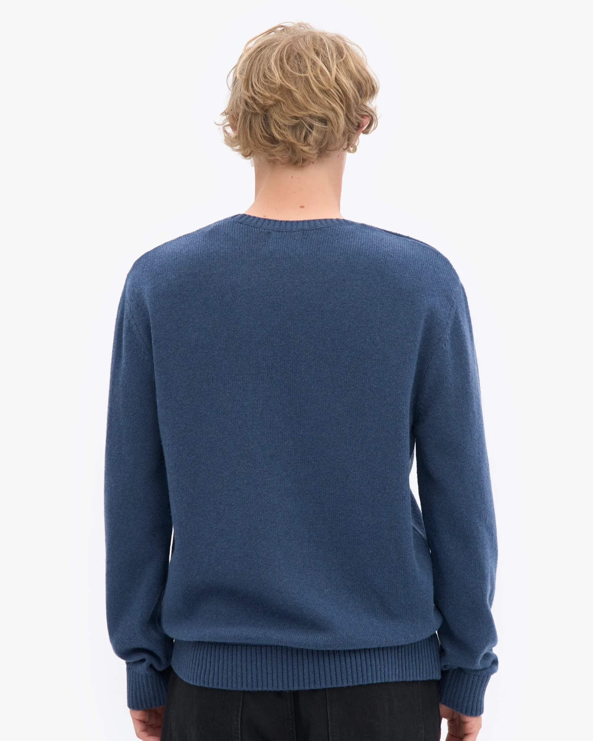 Classic Merino Wool Crew - Petrol Blue