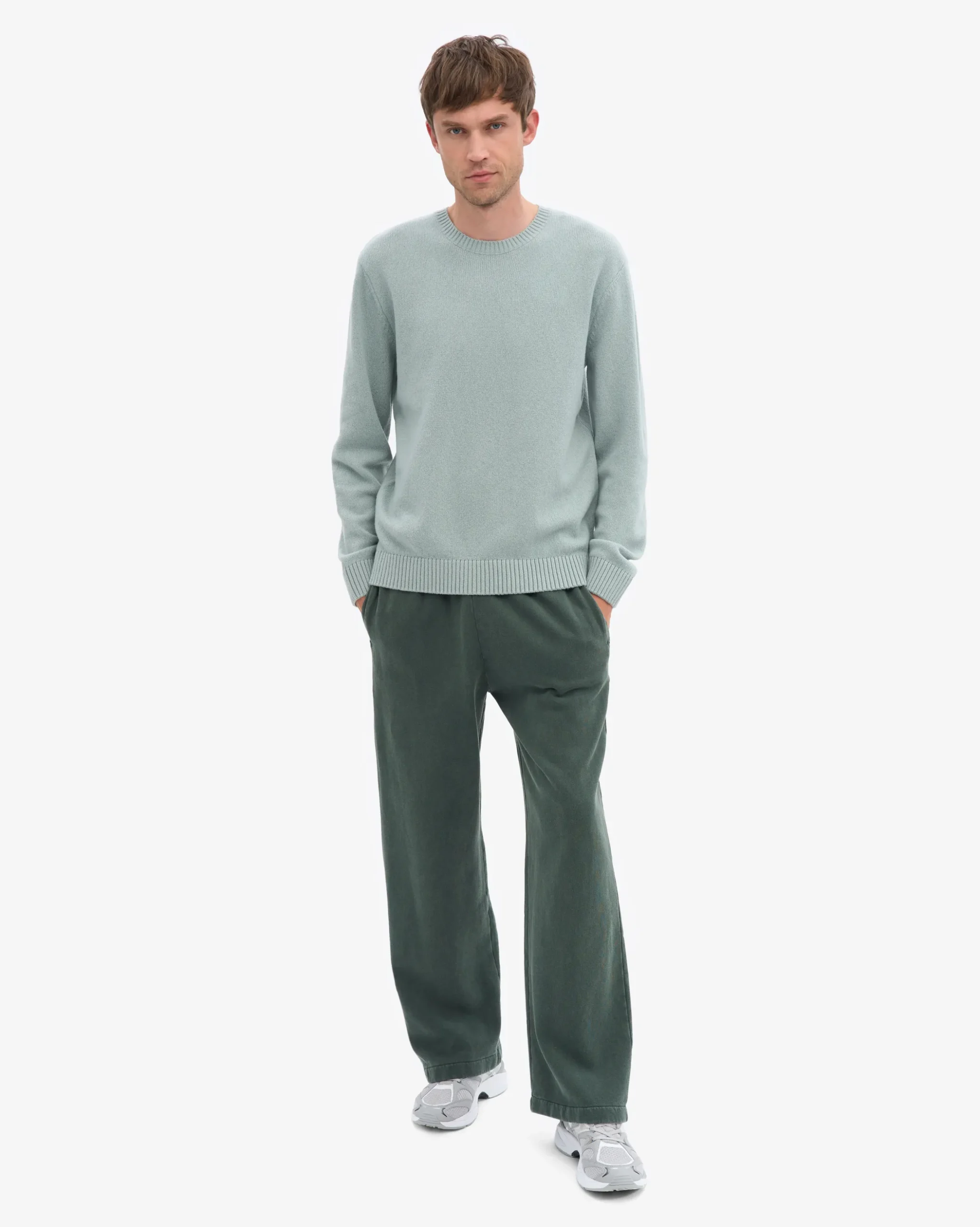 Classic Merino Wool Crew - Steel Blue