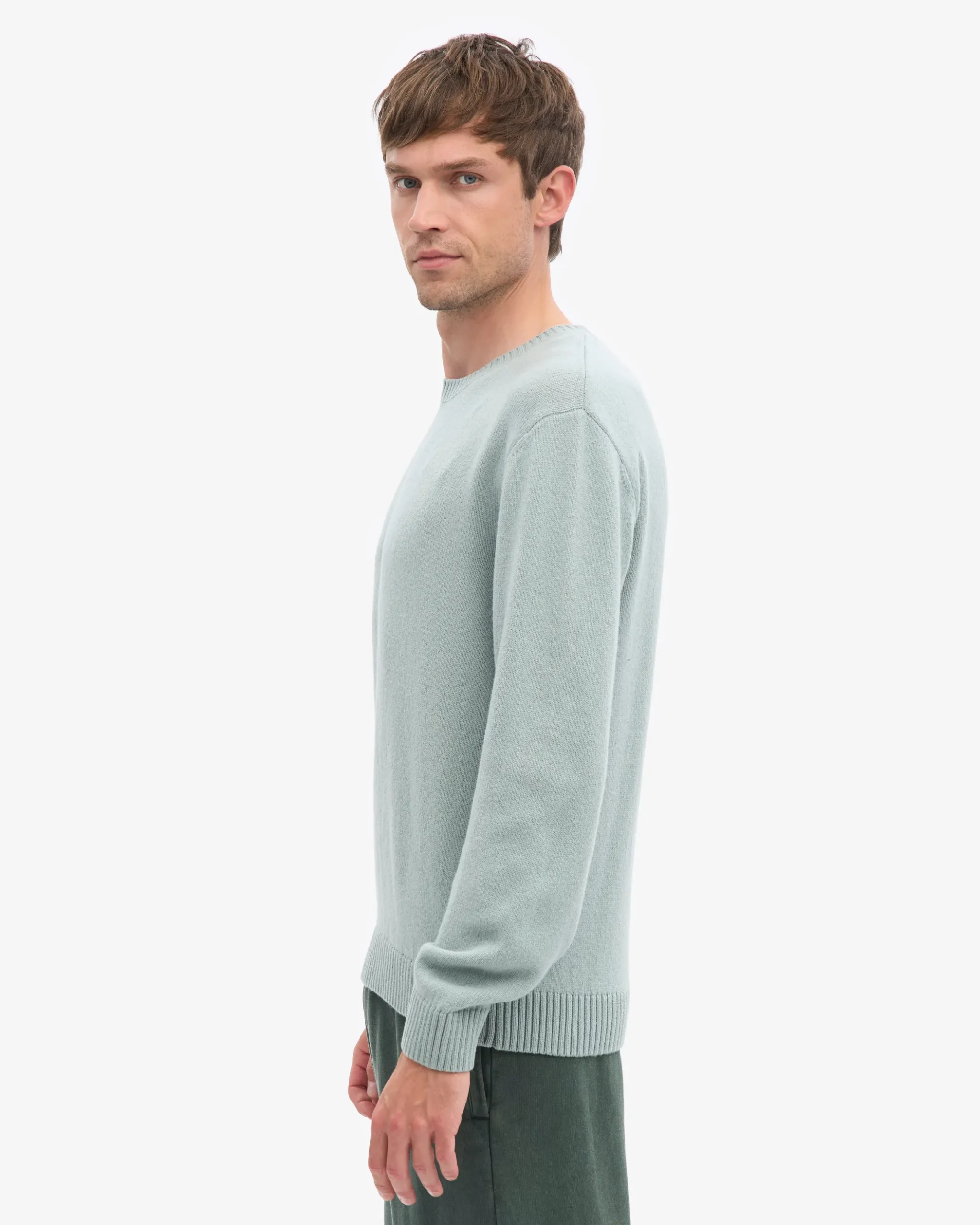Classic Merino Wool Crew - Steel Blue