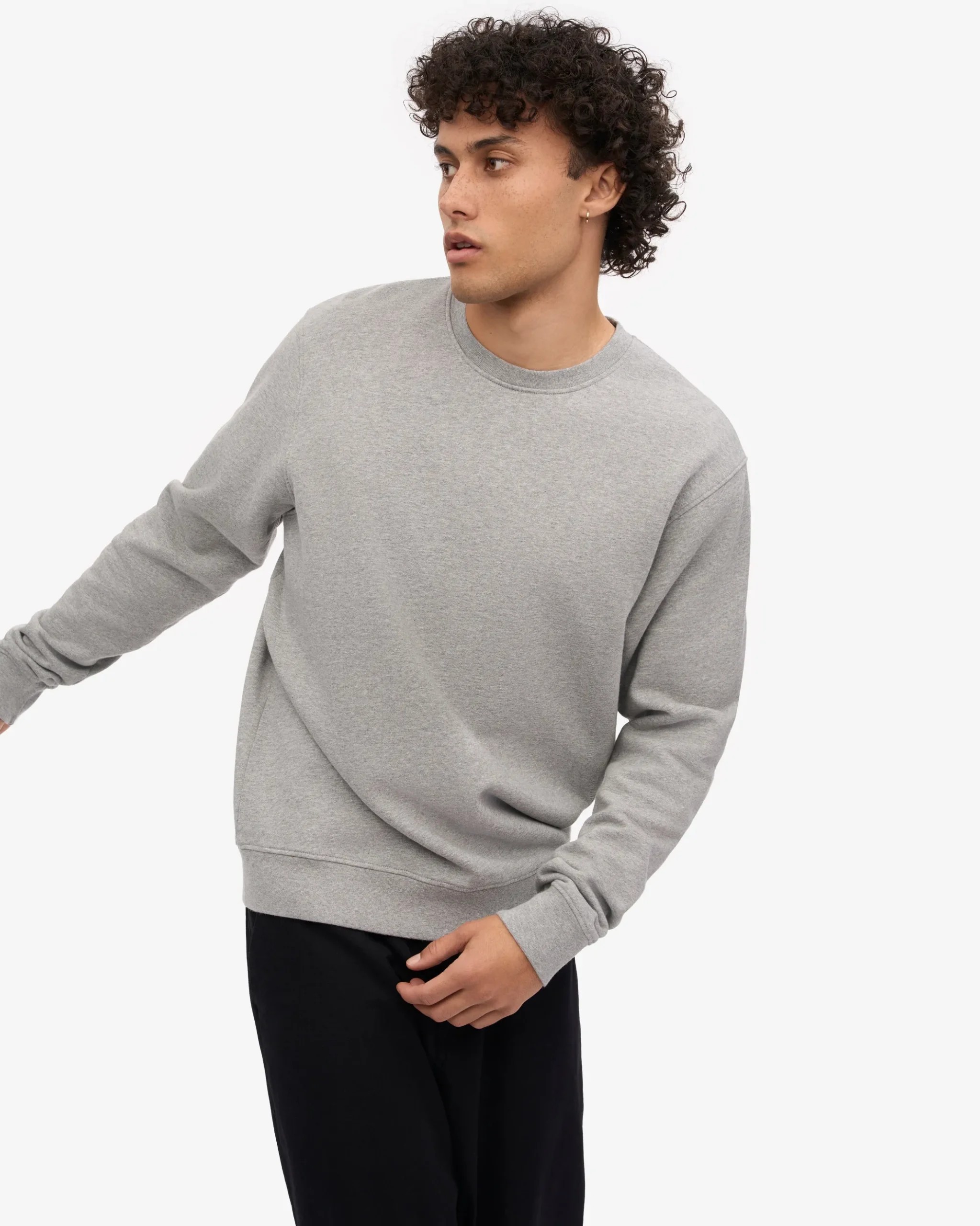 Classic Organic Crew - Heather Grey