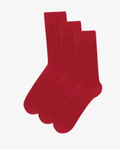 Classic Organic Sock - Scarlet Red (3-Pack)