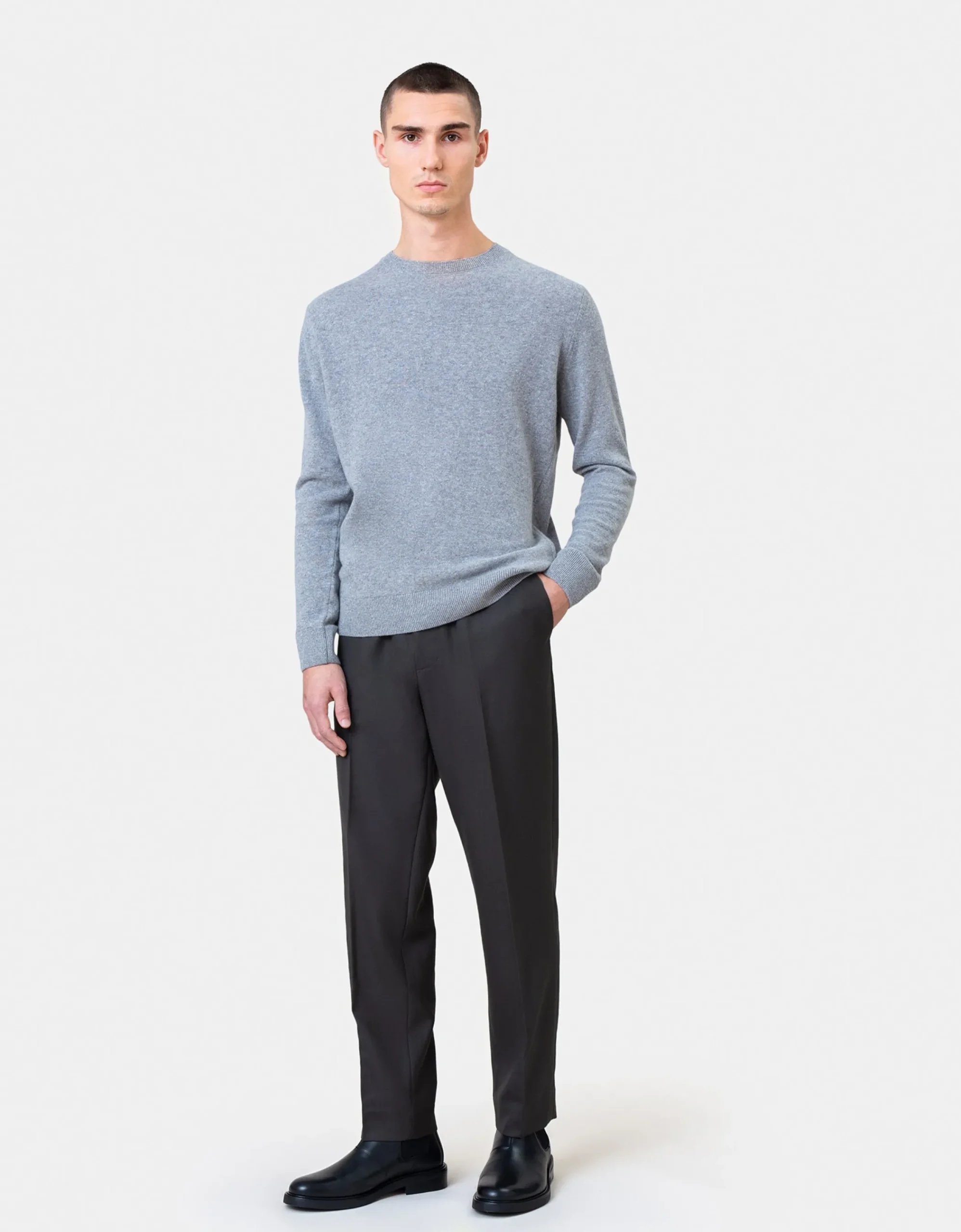 Light Merino Wool Crew - Bubblegum Pink