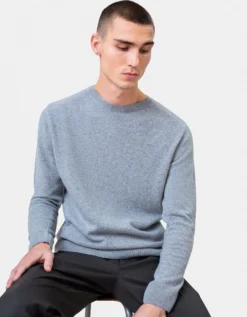 Light Merino Wool Crew - Heather Grey