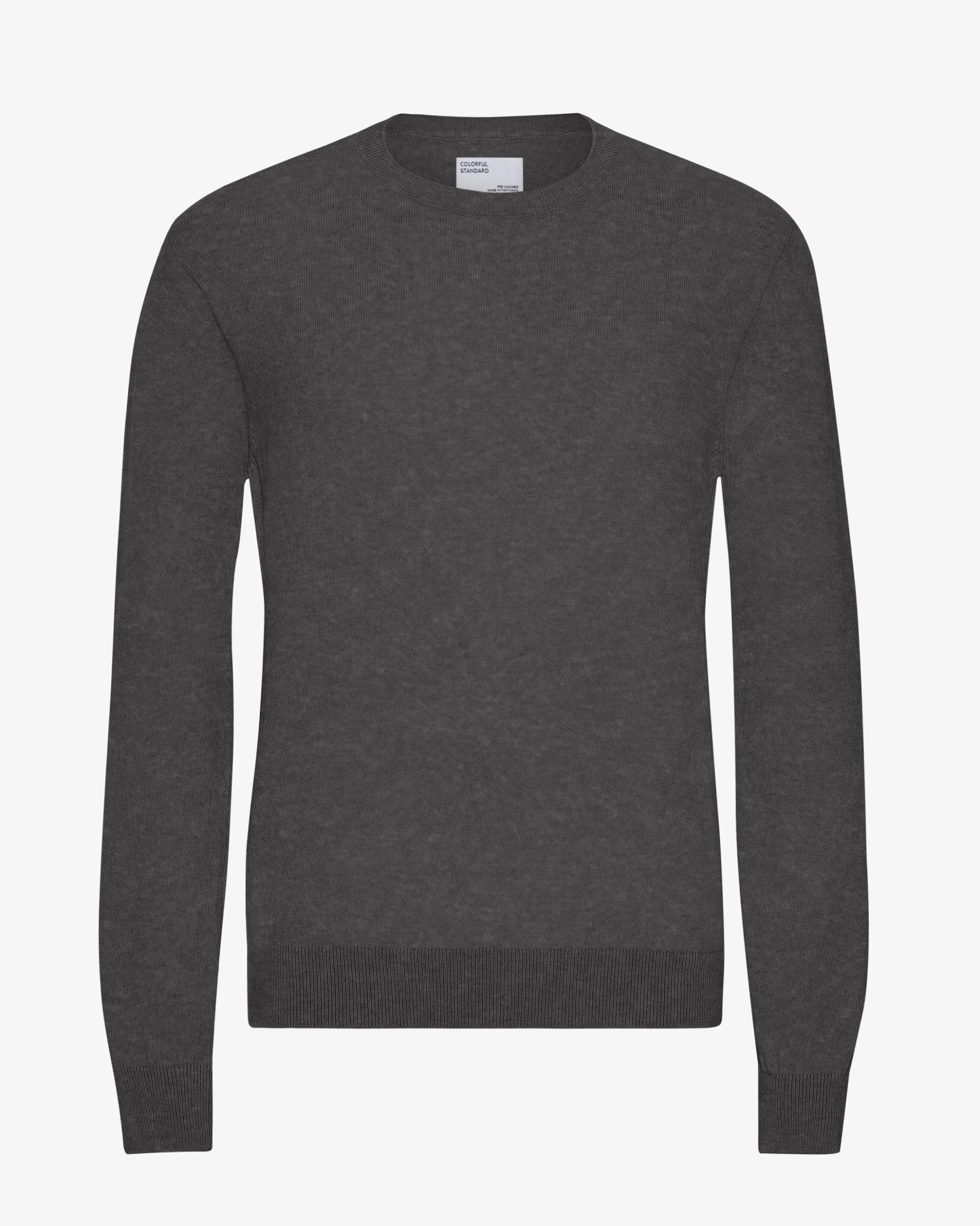 Light Merino Wool Crew - Lava Grey