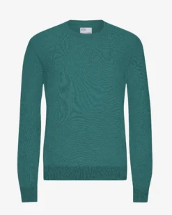 Light Merino Wool Crew - Ocean Green