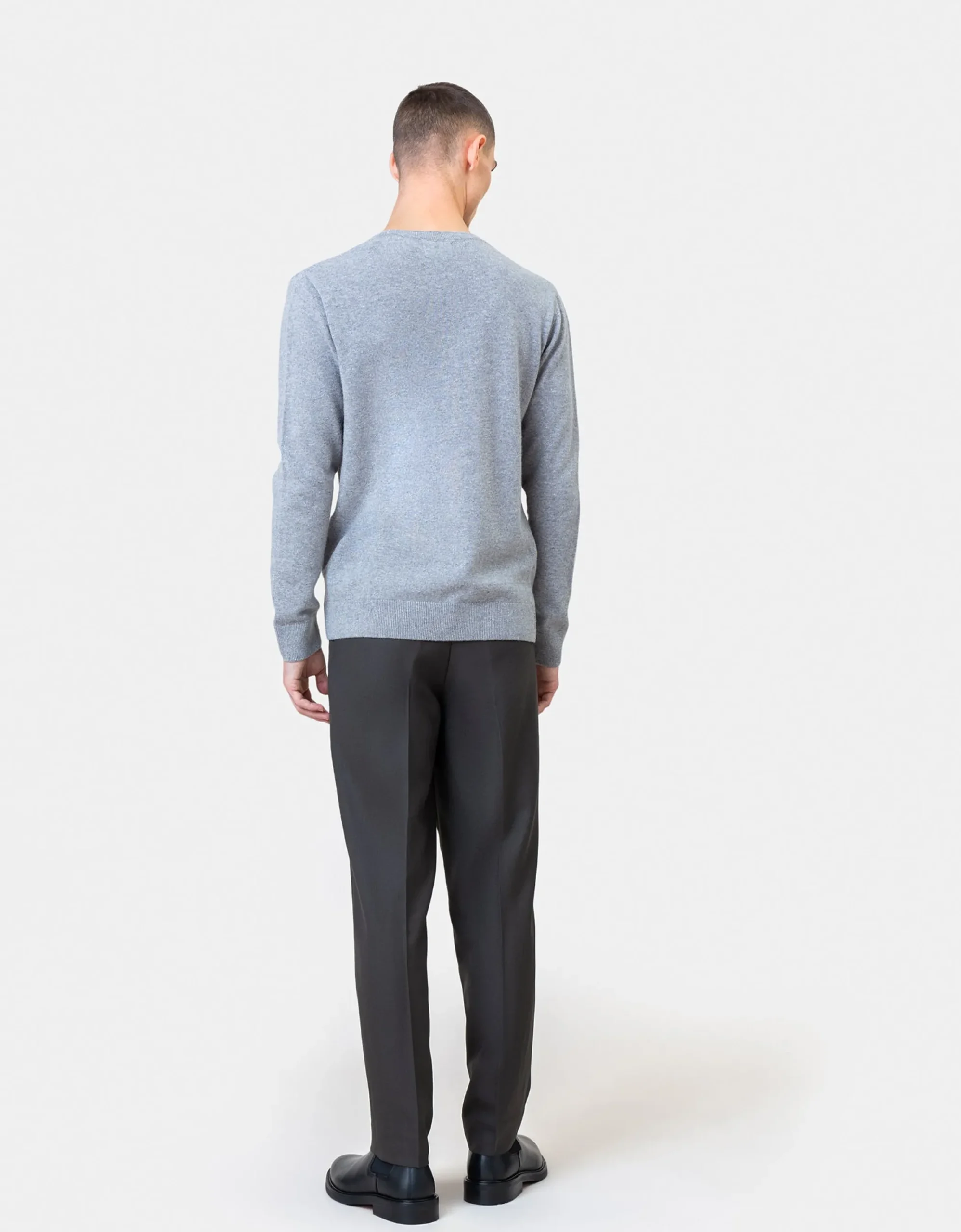 Light Merino Wool Crew - Scarlet Red