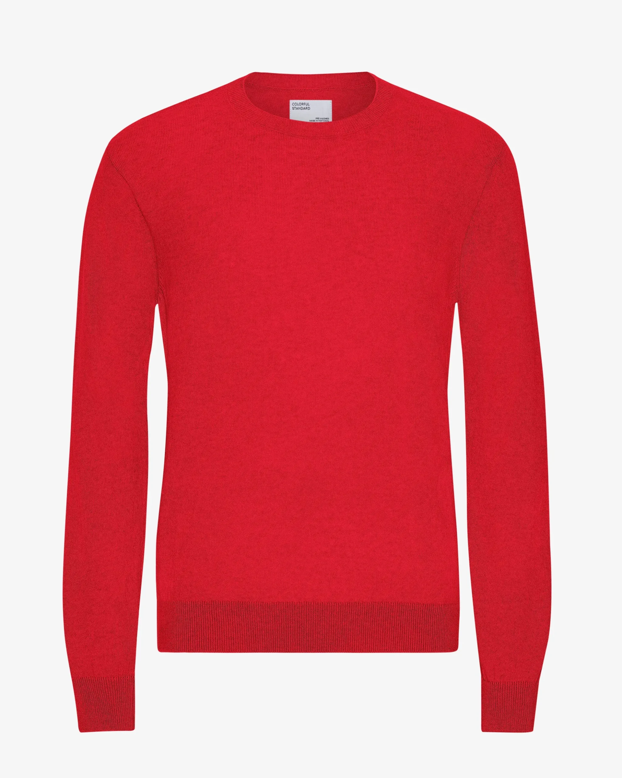 Light Merino Wool Crew - Scarlet Red