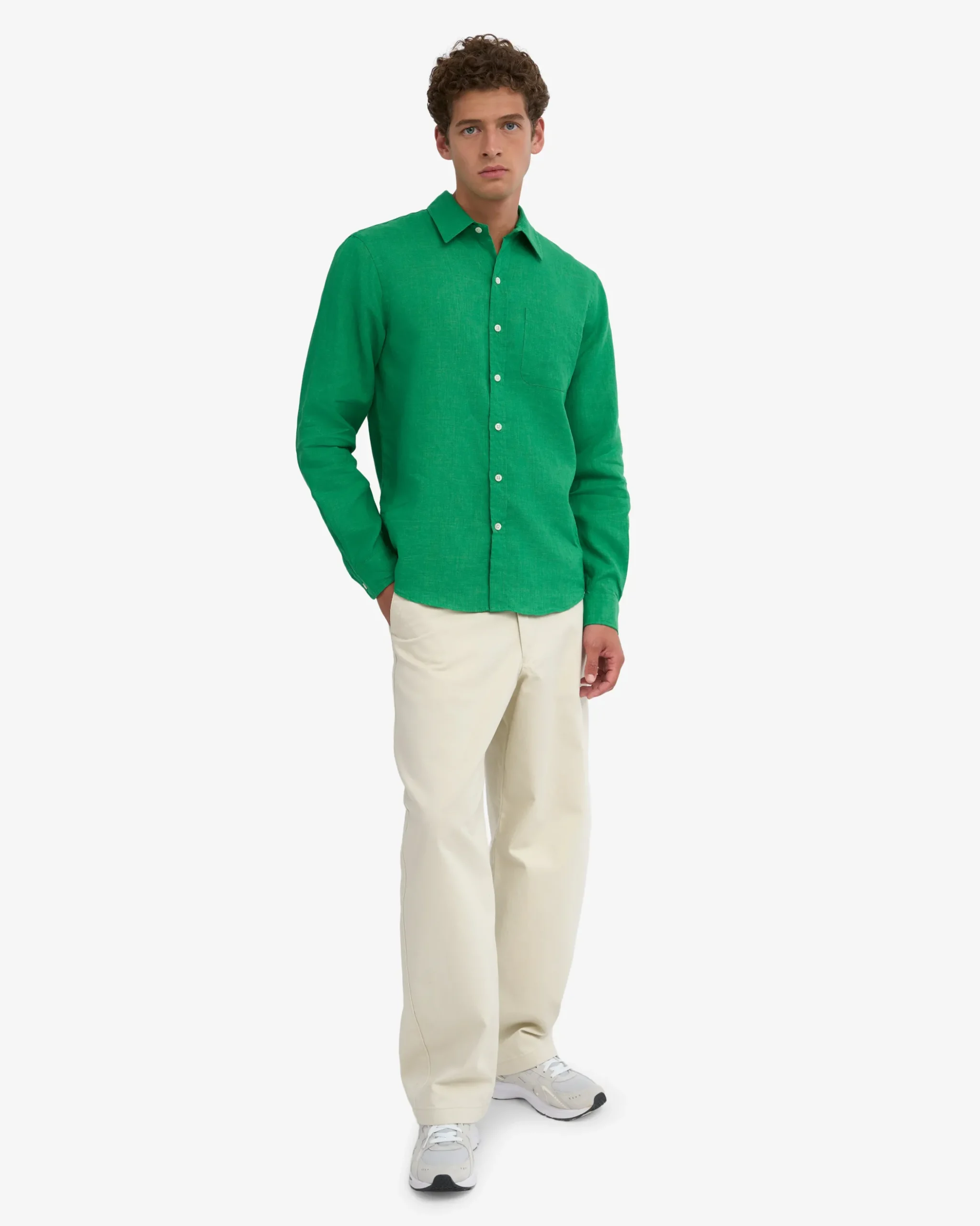 Linen Shirt - Kelly Green
