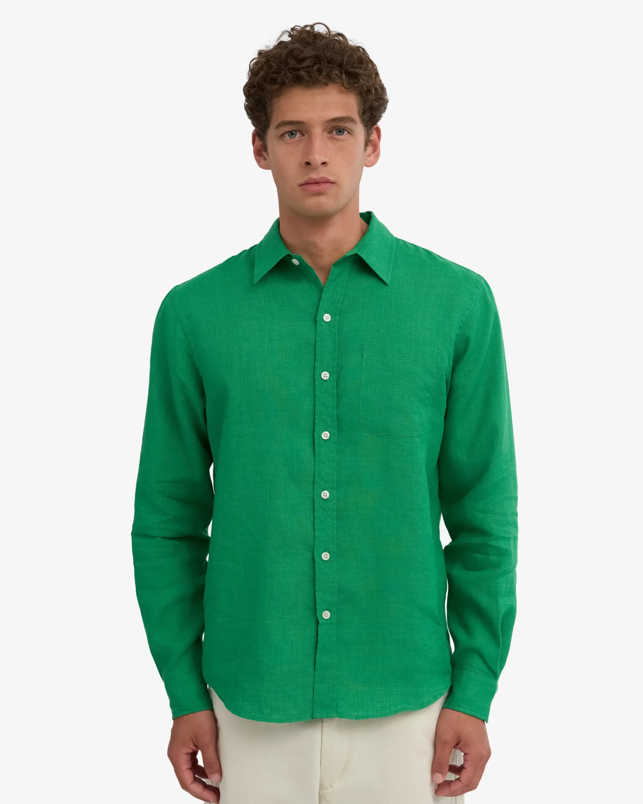 Linen Shirt - Kelly Green