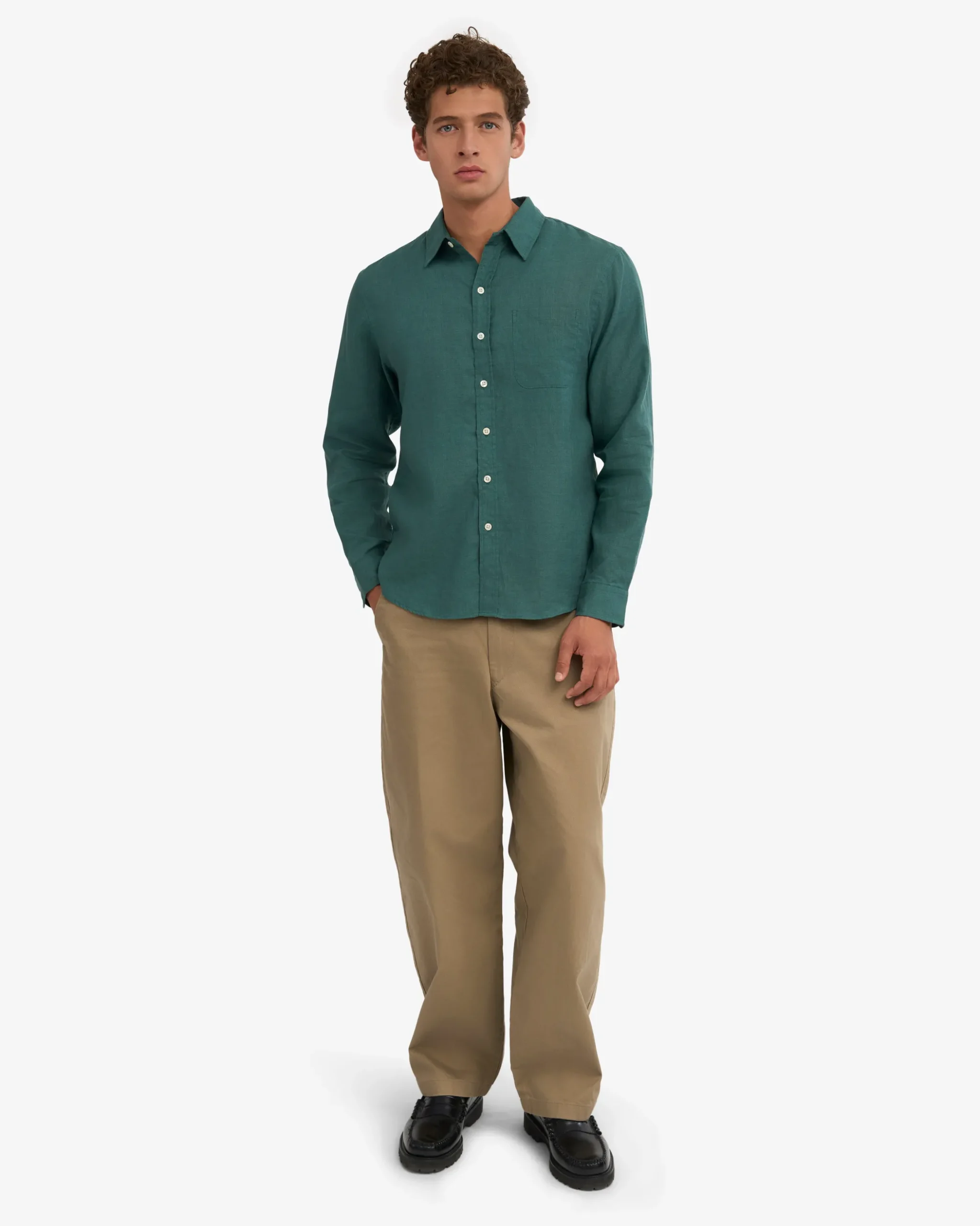 Linen Shirt - Ocean Green