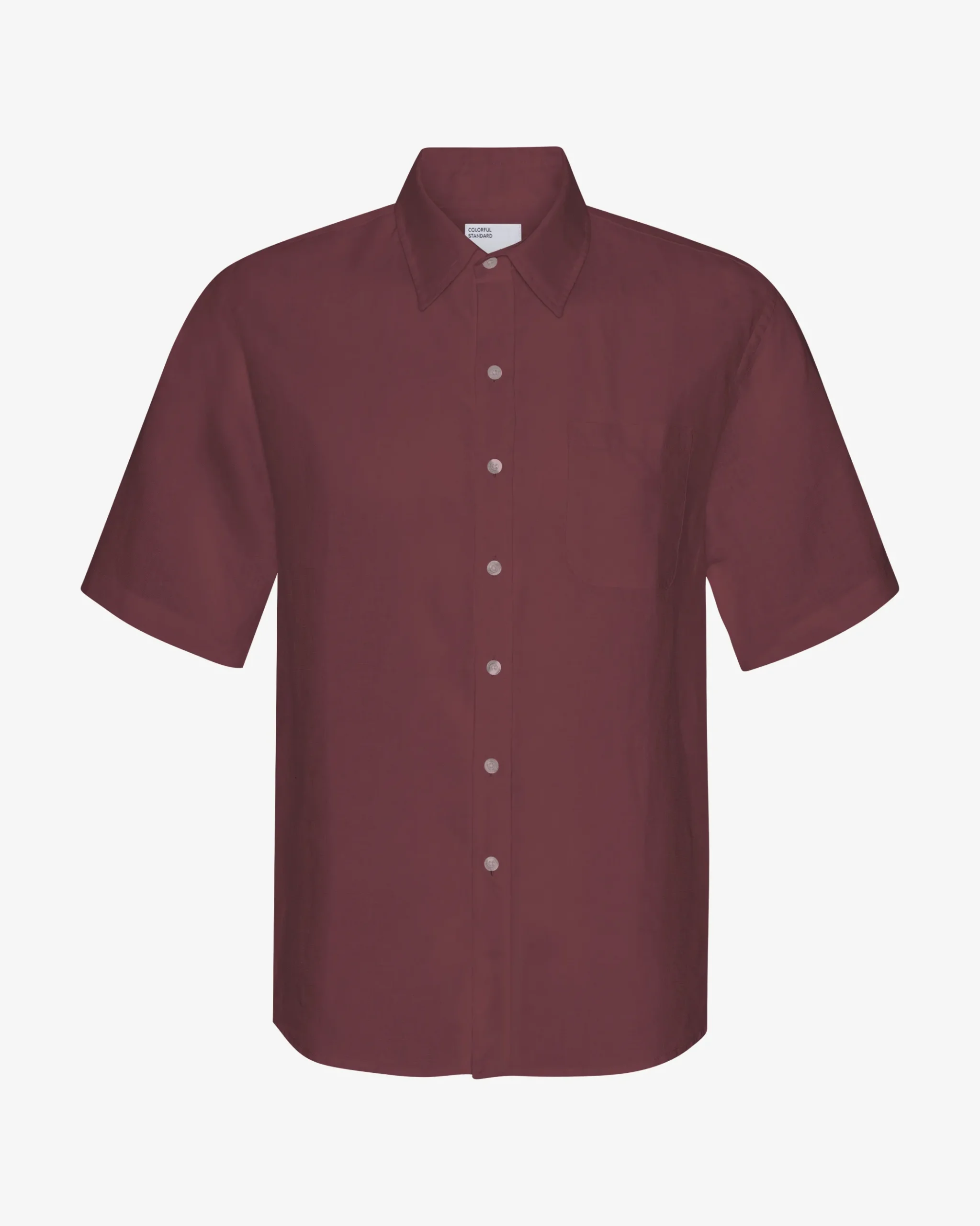 Linen SS Shirt - Oxblood Red