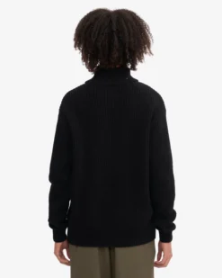 Merino Quarter Zip - Deep Black