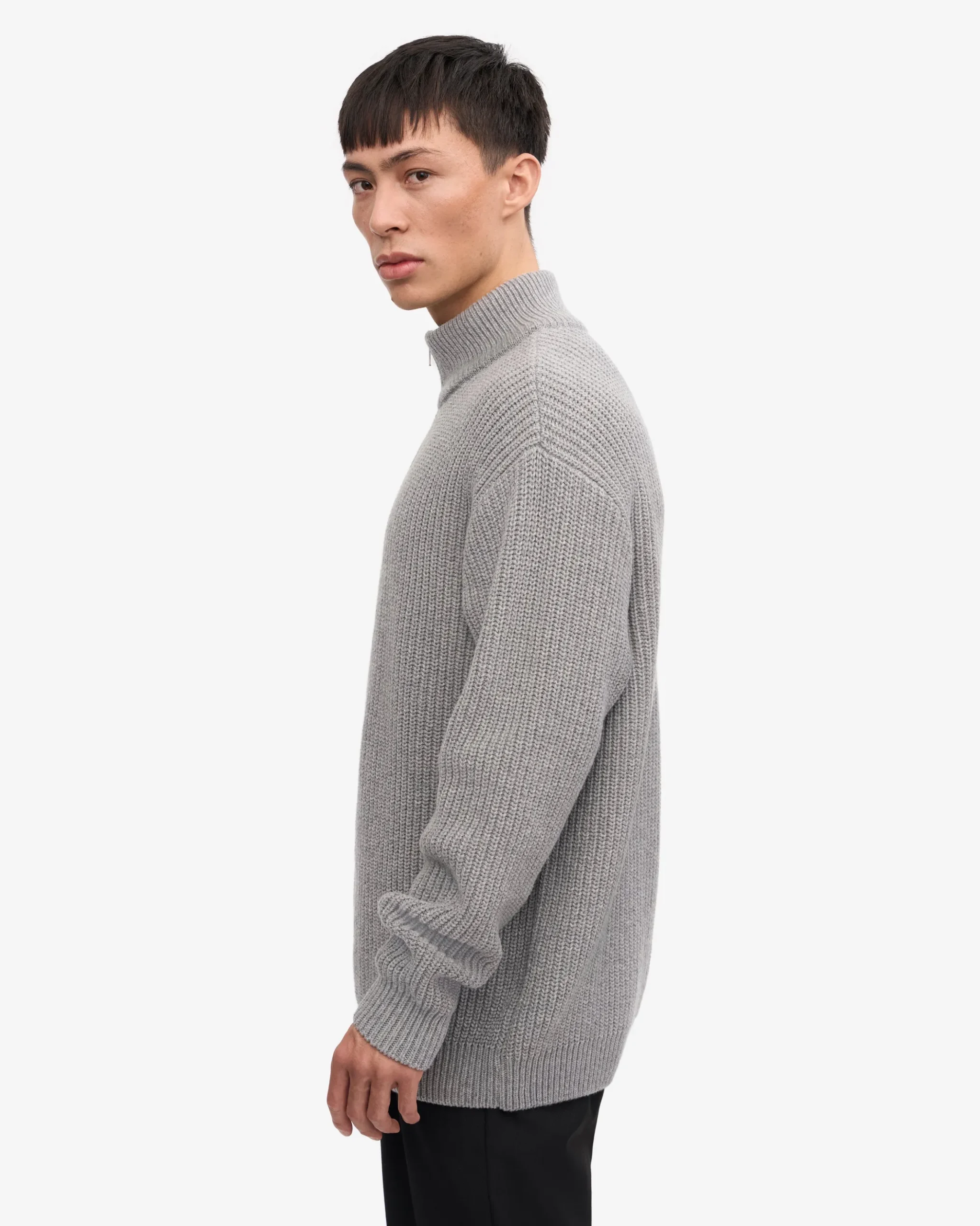 Merino Quarter Zip - Heather Grey