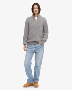 Merino Quarter Zip - Heather Grey