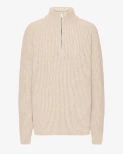 Merino Quarter Zip - Ivory White