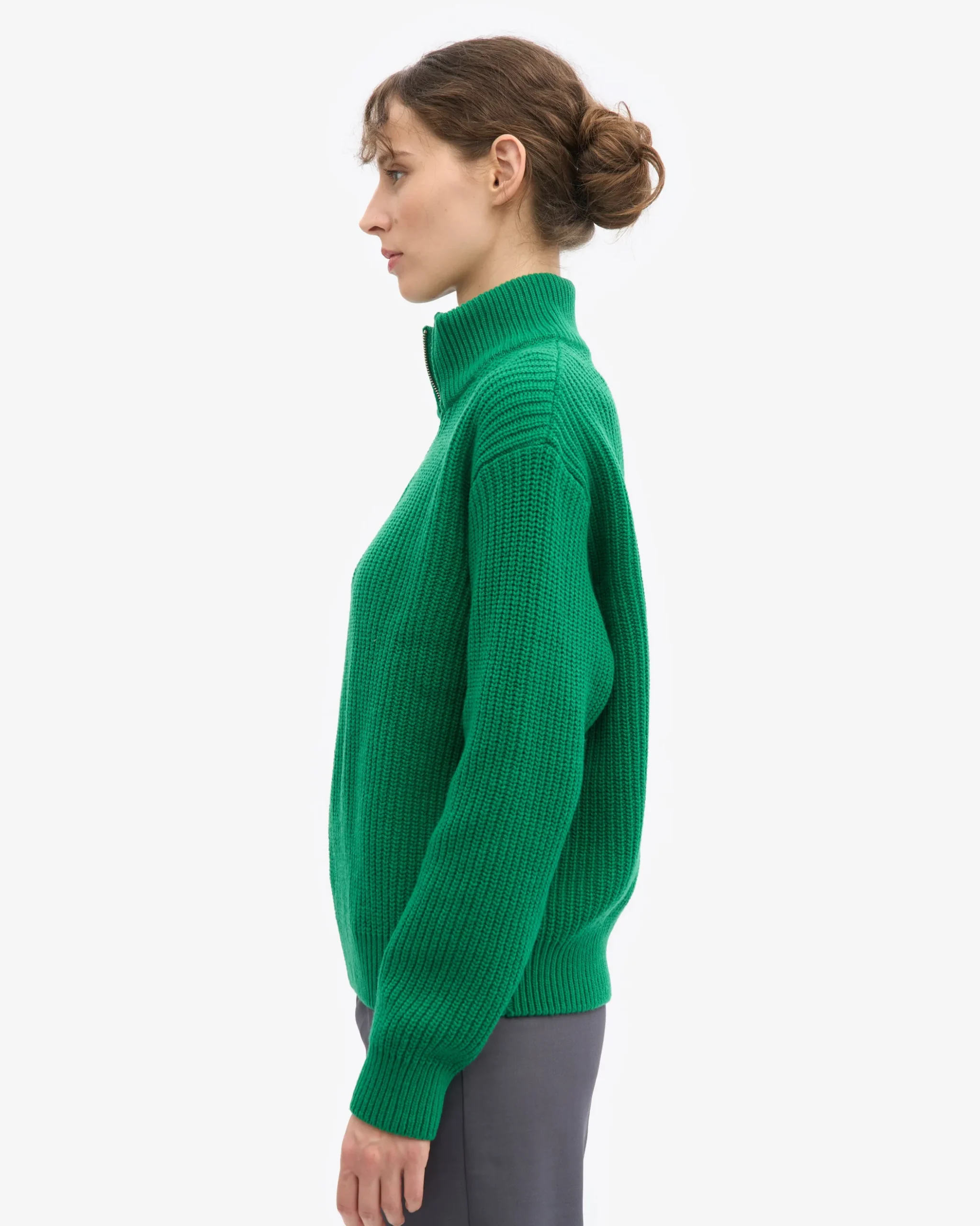 Merino Quarter Zip - Kelly Green