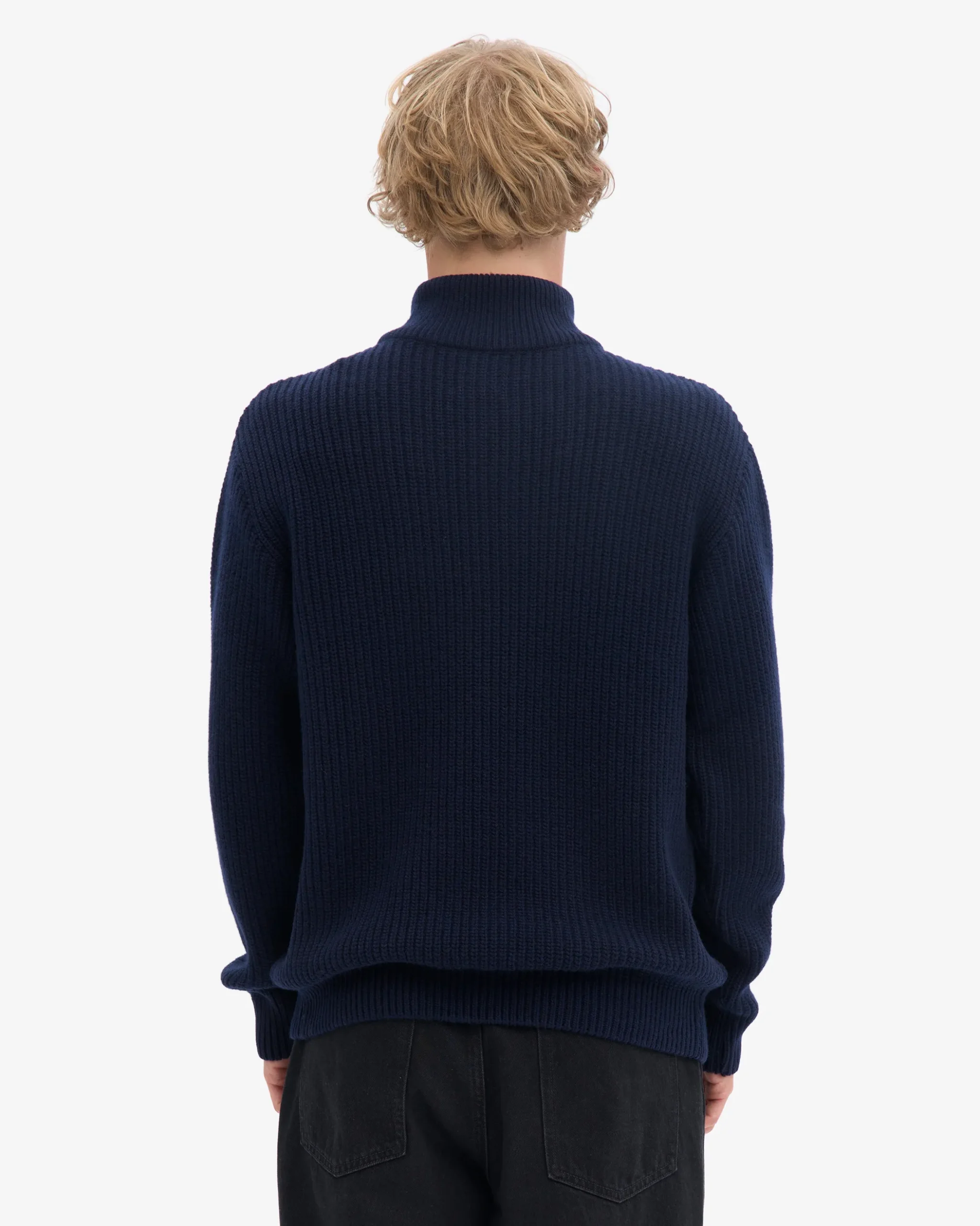 Merino Quarter Zip - Navy Blue
