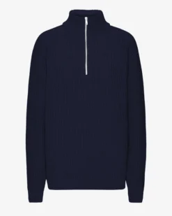 Merino Quarter Zip - Navy Blue