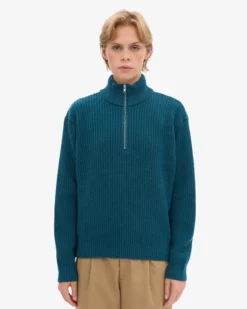 Merino Quarter Zip - Ocean Green