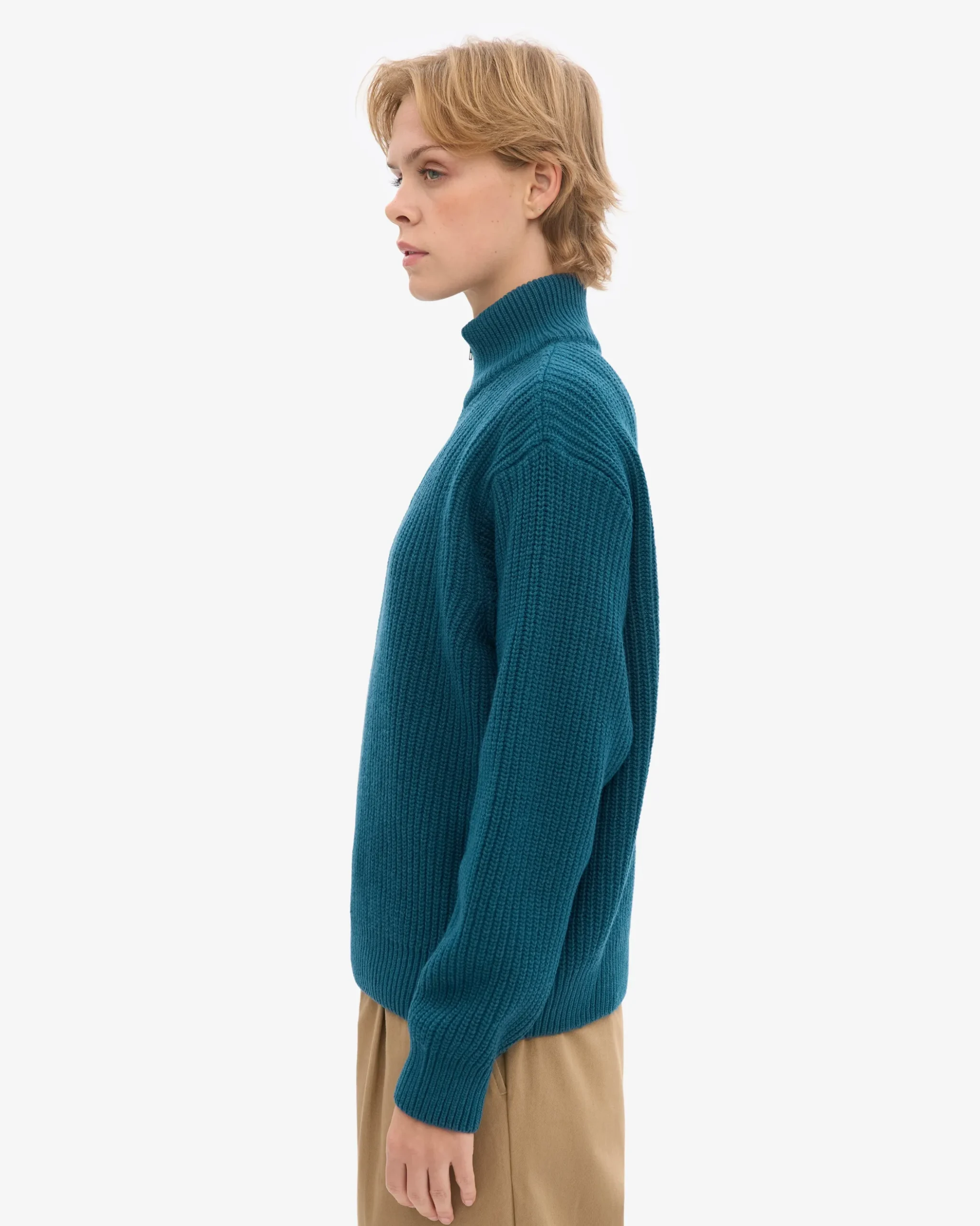 Merino Quarter Zip - Ocean Green