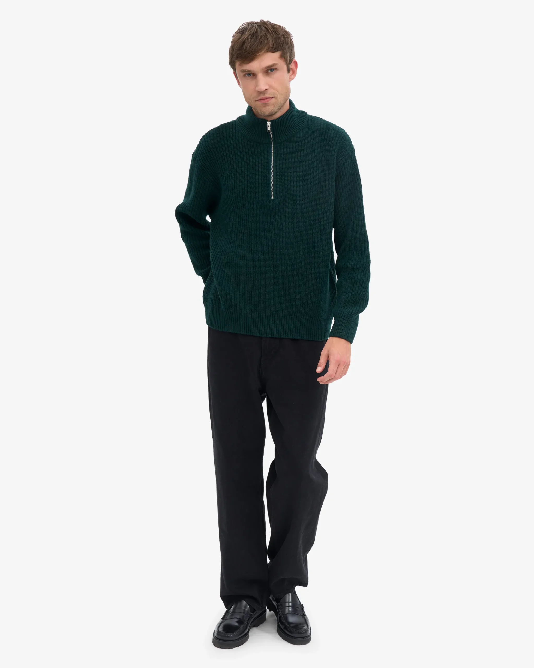Merino Quarter Zip - Oxblood Red