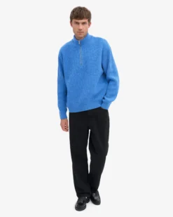 Merino Quarter Zip - Pacific Blue
