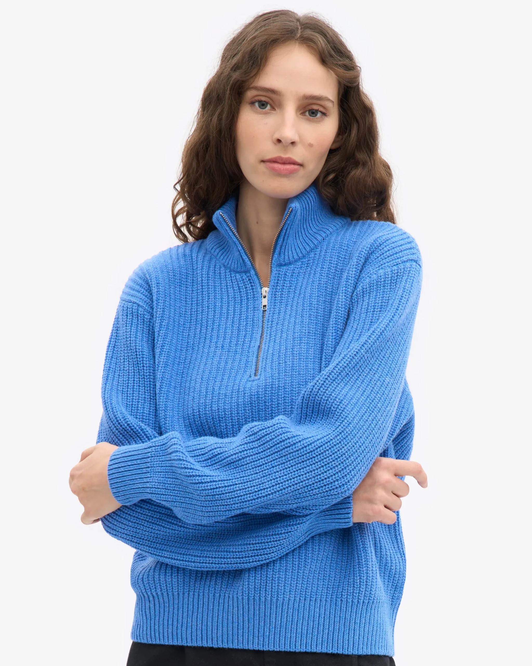 Merino Quarter Zip - Pacific Blue