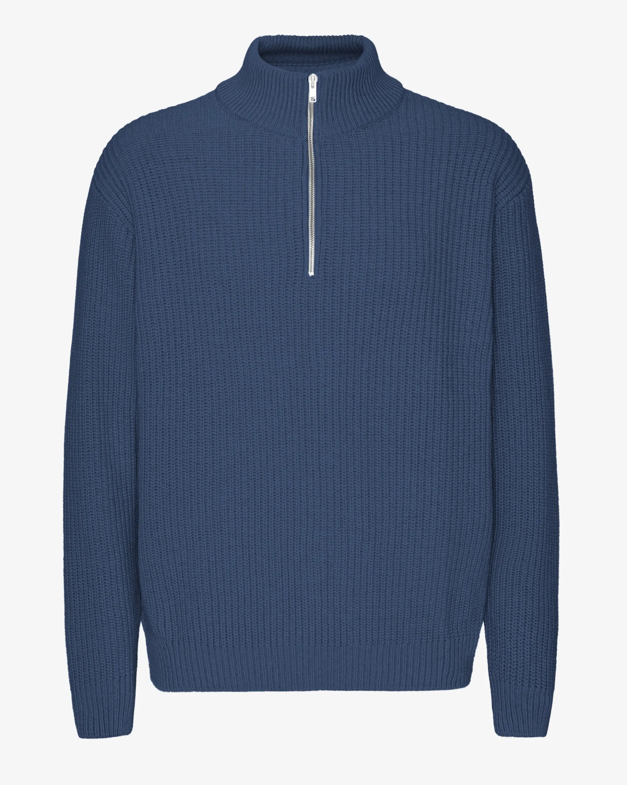 Merino Quarter Zip - Petrol Blue