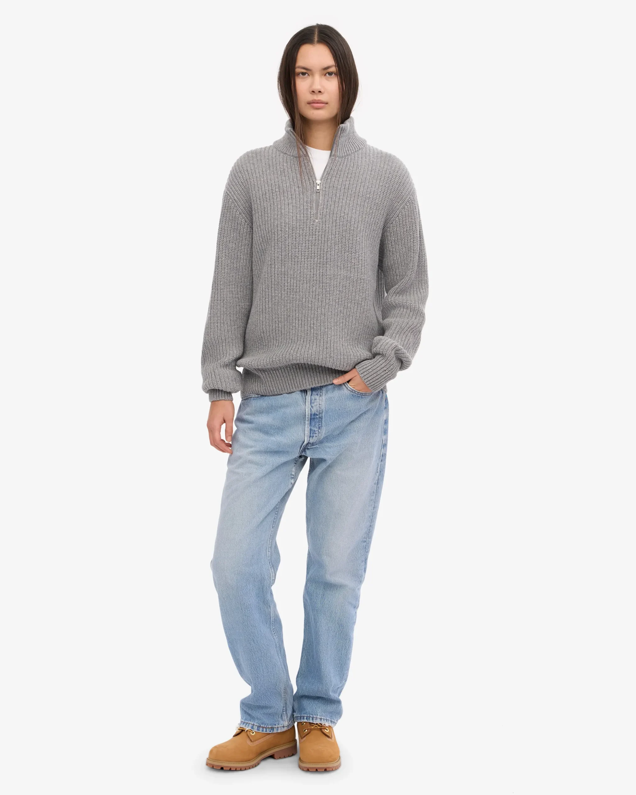 Merino Quarter Zip - Petrol Blue