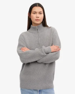 Merino Quarter Zip - Petrol Blue
