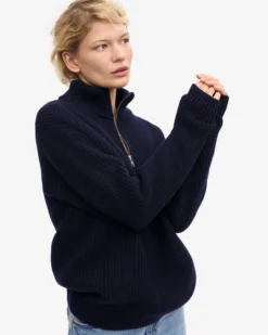 Merino Quarter Zip - Snow Melange