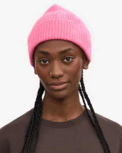 Merino Wool Beanie - Bubblegum Pink