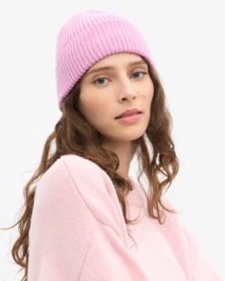 Merino Wool Beanie - Cherry Blossom