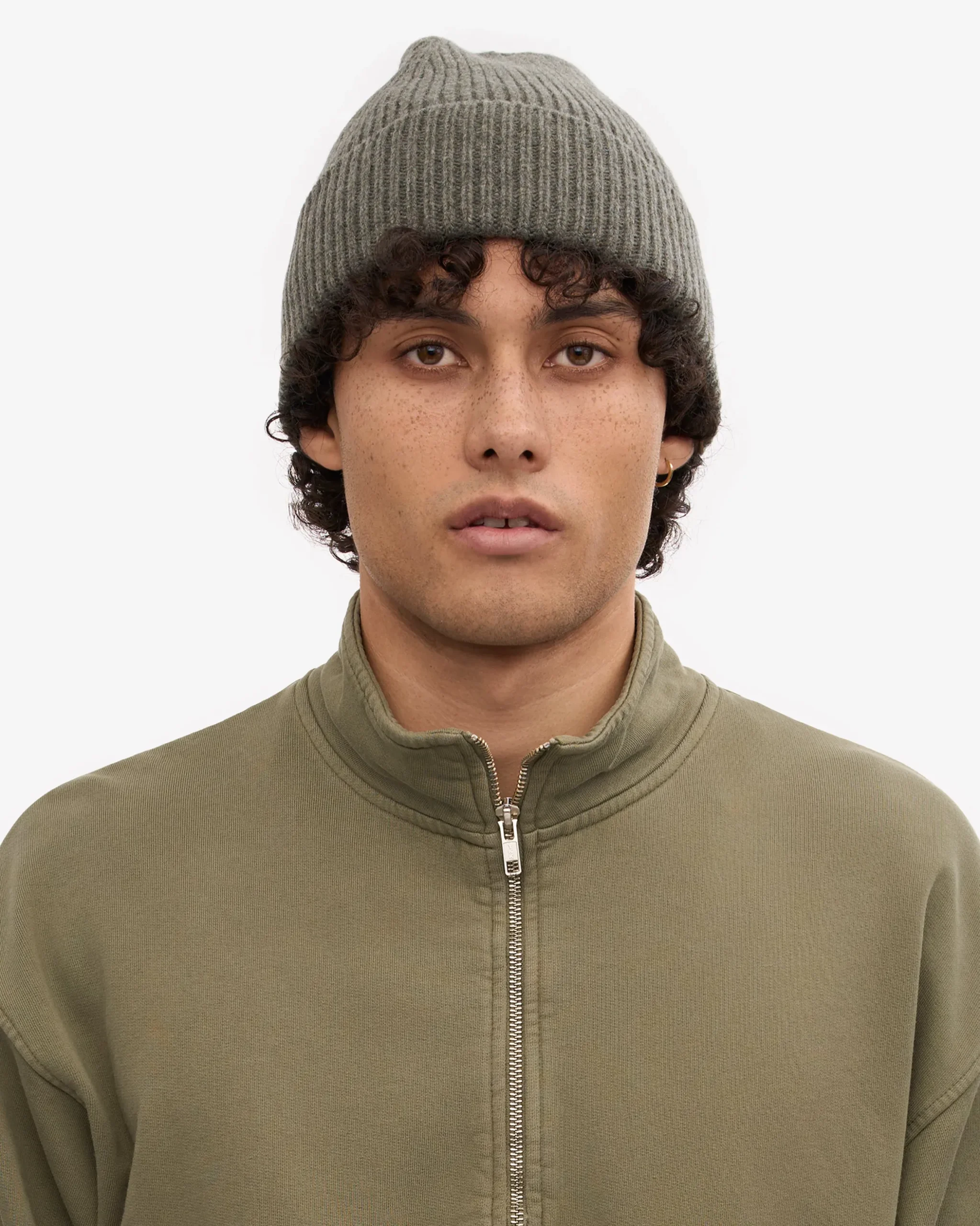 Merino Wool Beanie - Dusty Olive