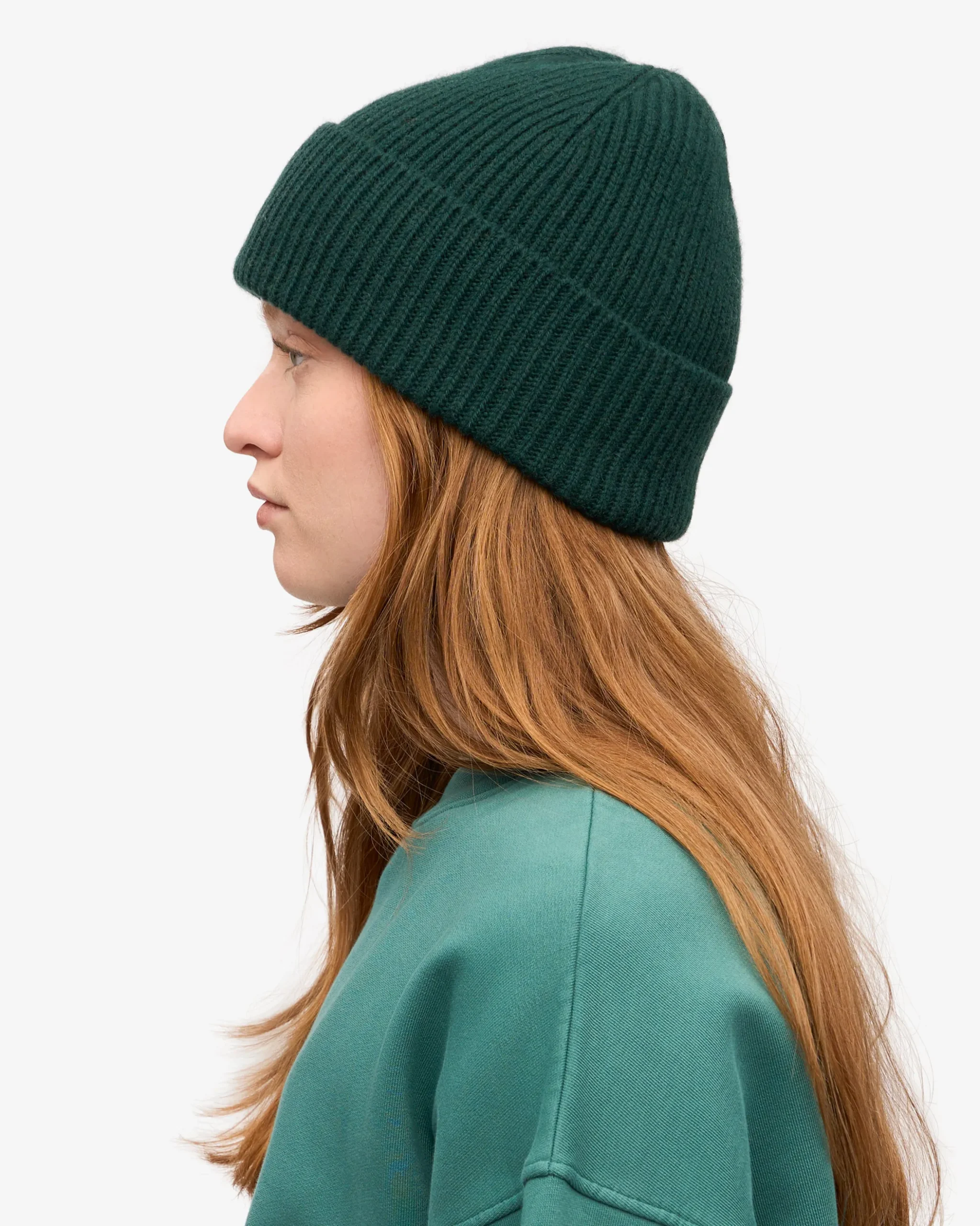 Merino Wool Beanie - Emerald Green