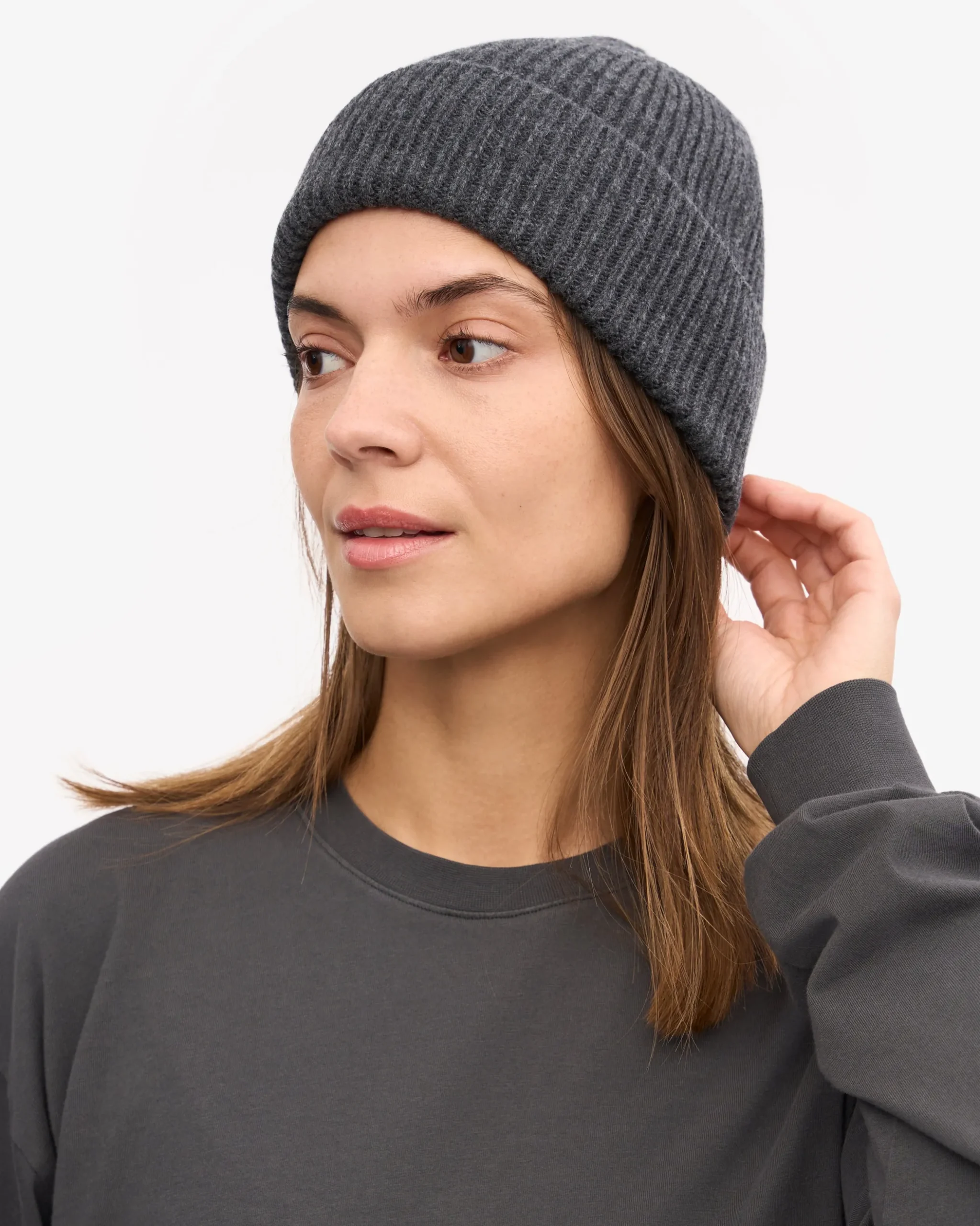 Merino Wool Beanie - Lava Grey