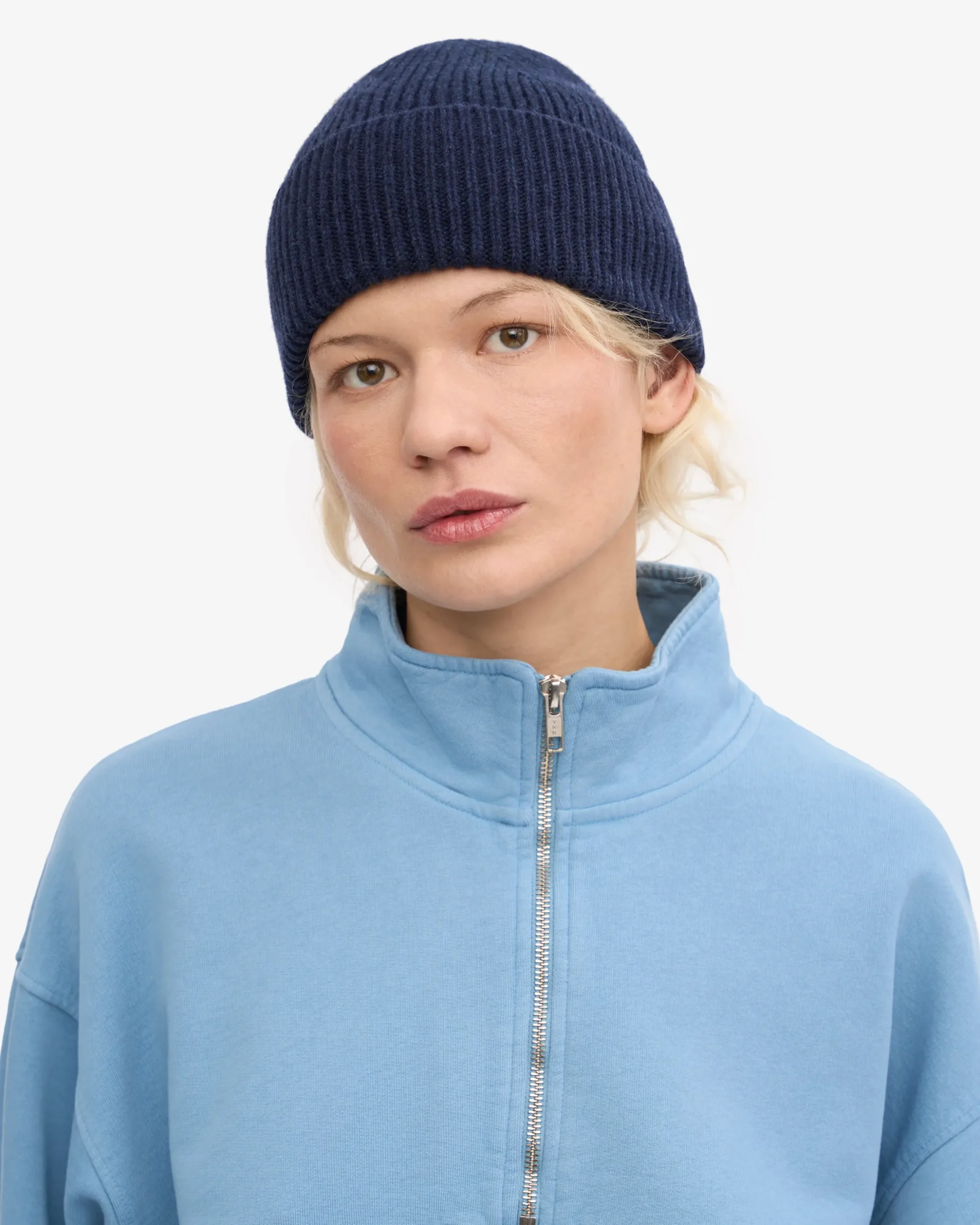 Merino Wool Beanie - Marine Blue