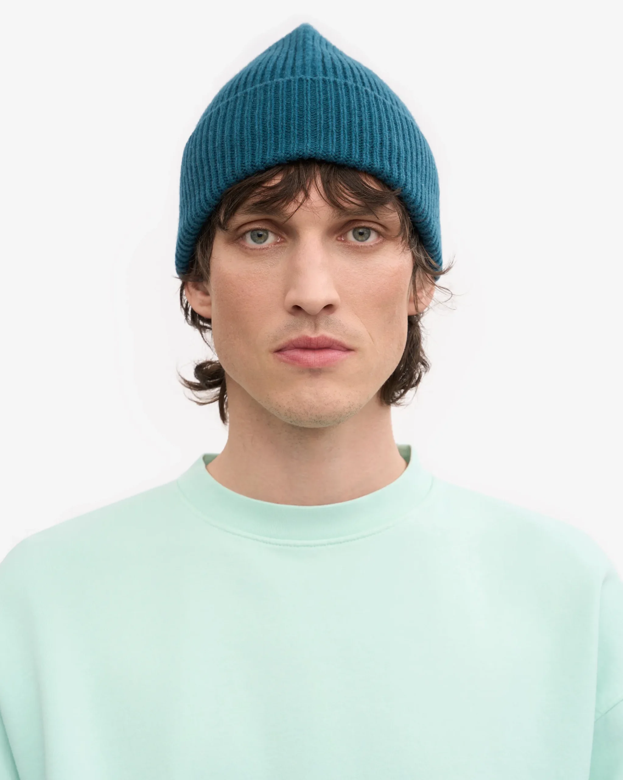 Merino Wool Beanie - Ocean Green