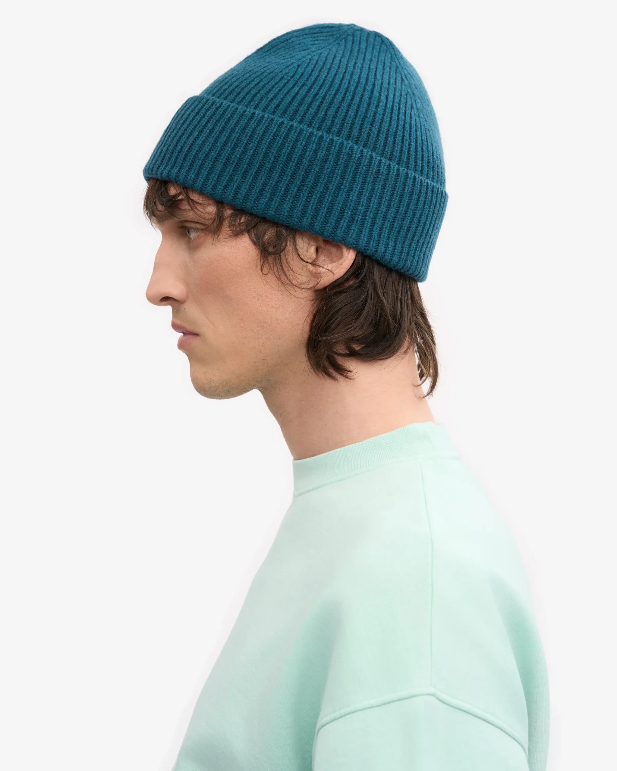 Merino Wool Beanie - Ocean Green