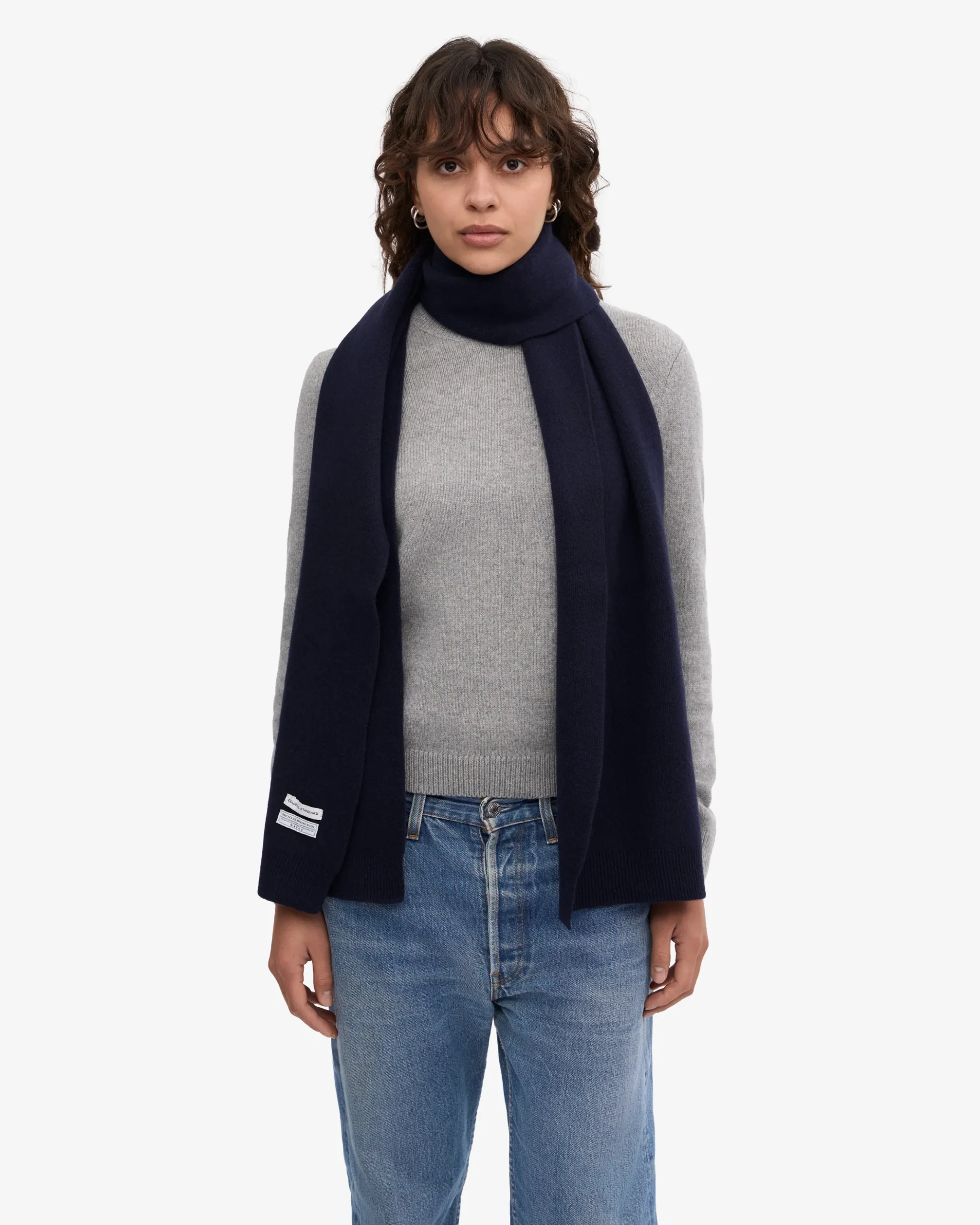 Merino Wool Beanie & Scarf - Navy Blue