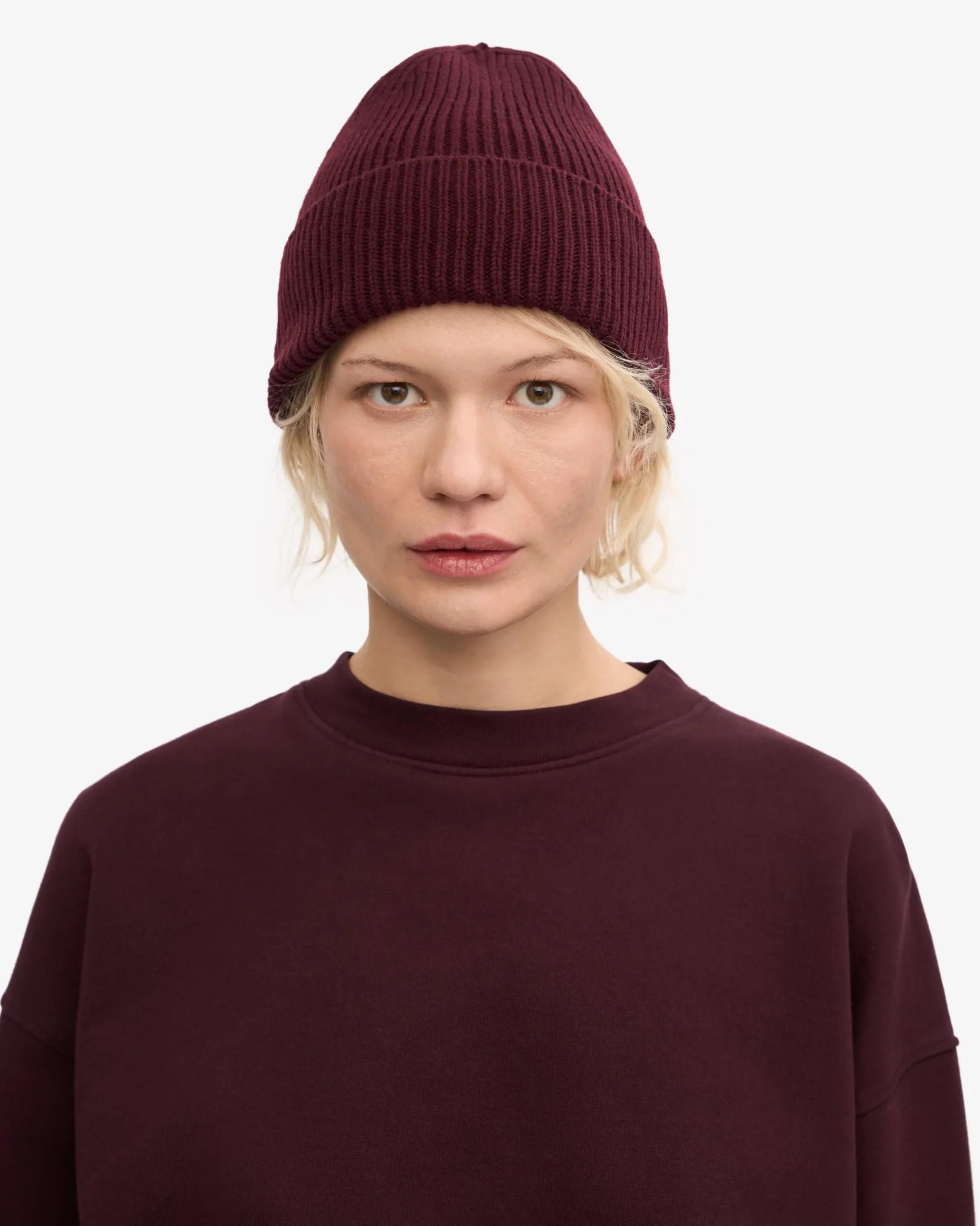 Merino Wool Beanie & Scarf - Oxblood Red