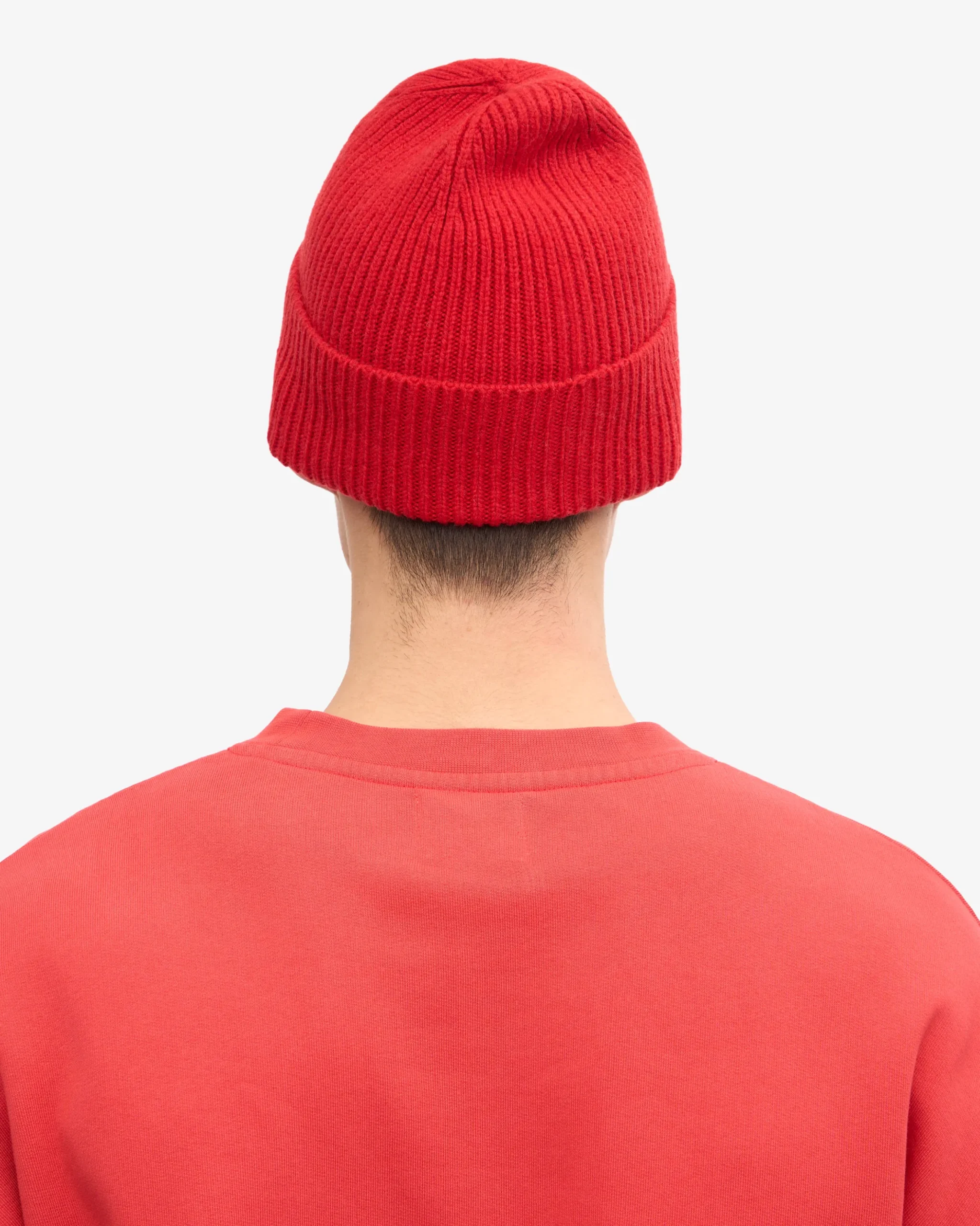 Merino Wool Beanie - Scarlet Red